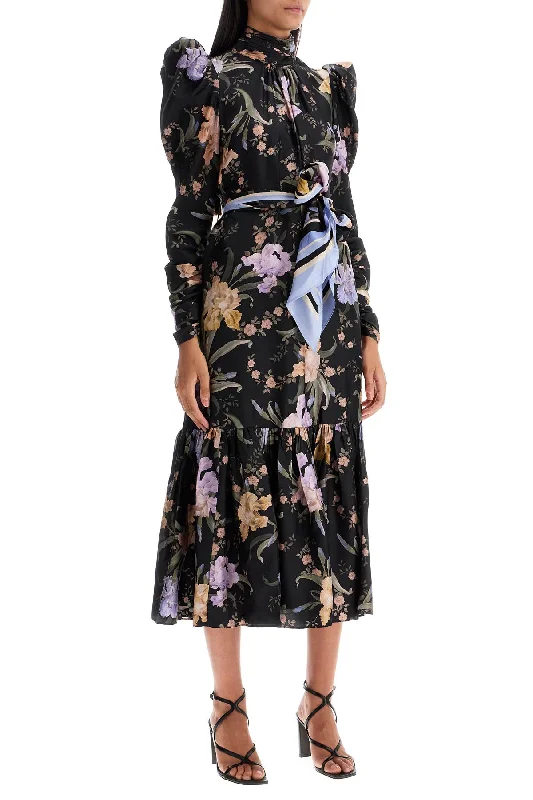 Mens Scarf Alumni-Zimmermann Eden Midi Dress With Floral Print