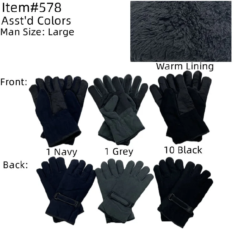 gloves for publishers-12-pack Wholesale Men's Fleece Winter Sport Gloves Ski Gloves #578