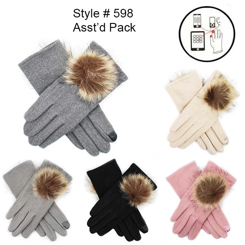 gloves for role playing-12-pack Wholesale Women's Winter Texting Gloves Touch Screen #598