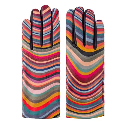 gloves for ecologists-Paul Smith - Women's Swirl Print Leather Gloves