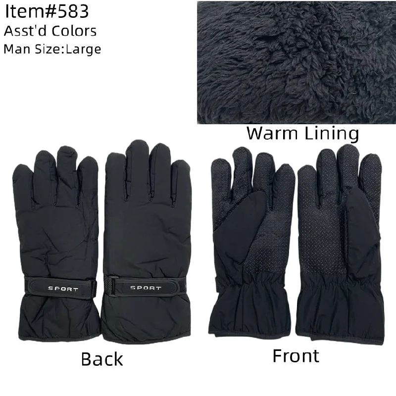 gloves for poets-12-pack Wholesale Men's Winter Sport Gloves Ski Gloves #583