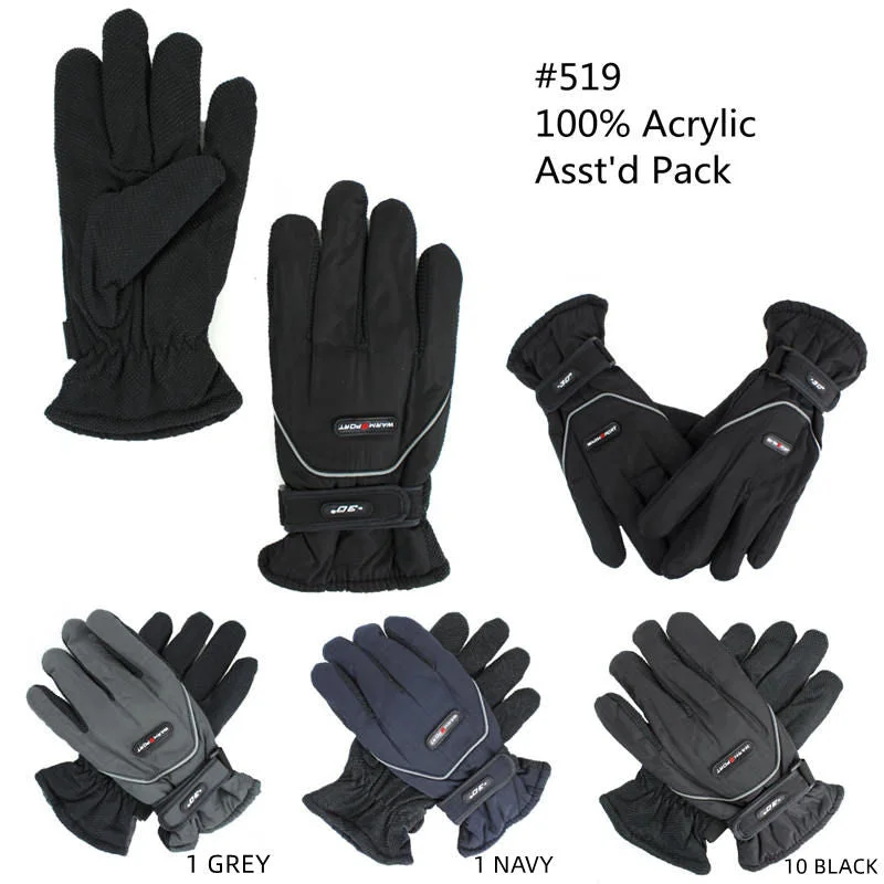 gloves for editors-12-pack Wholesale Men's Winter Sport Gloves Ski Gloves #519