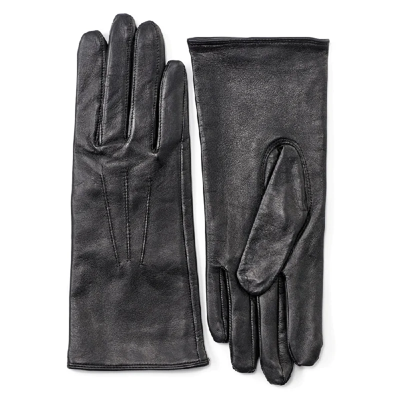 gloves for engineers-Pittards Ladies Nappa Leather 3 Point Gloves in Black