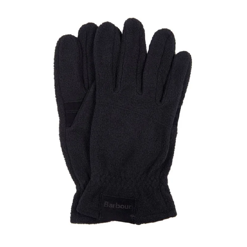 gloves for it support-Barbour Fleece Gloves in Black