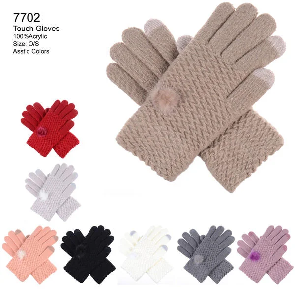 gloves for rituals-12-pack Wholesale Knited Women's Winter Texting Gloves Touch Screen #7702