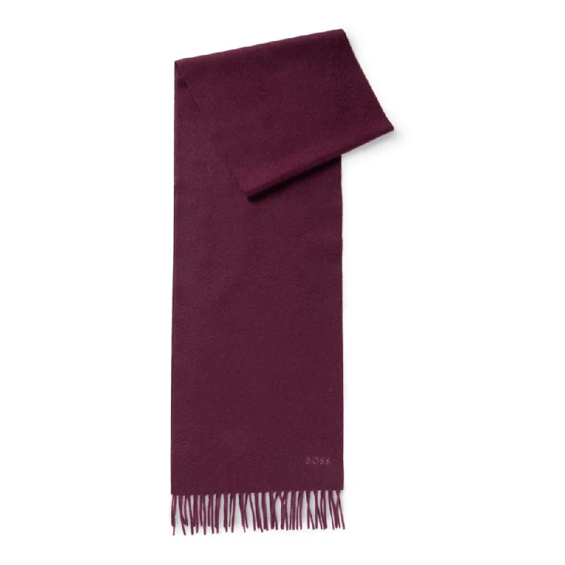 Mens Scarf College-Italian-cashmere scarf with fringing and embroidered logo