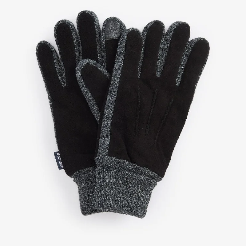 gloves for phone repair-Barbour Men's Magnus Gloves in Black/Grey