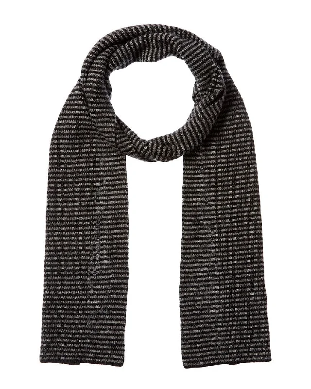 Mens Scarf Uniform-Portolano Stripe Wool & Cashmere-Blend Scarf