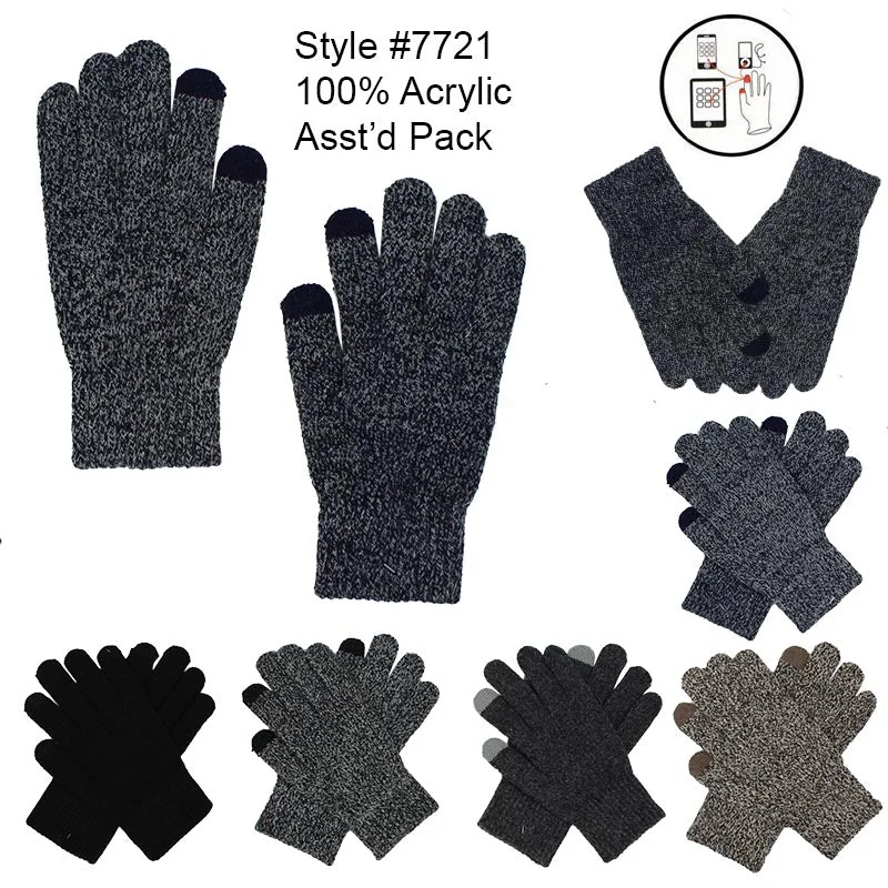 gloves for comics-12-pack Wholesale Knitted LARGE Size Men's Winter Gloves Touch Screen #7721