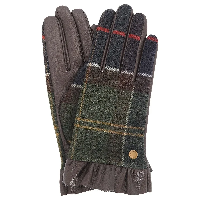 gloves for aquariums-Barbour Women's Elishaw Gloves in Classic Tartan