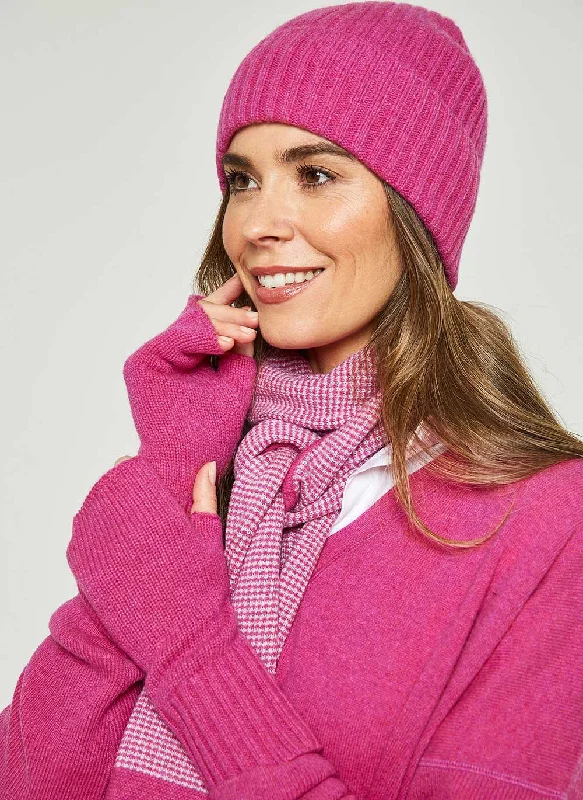 cycling gloves-Cashmere Fingerless Gloves - Pink Soda