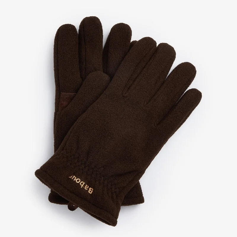 gloves for tech repair-Barbour Men's Coalford Fleece Gloves in Dark Brown