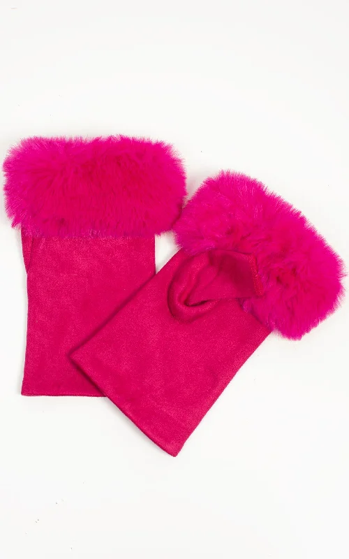 gloves for startups-Fingerless Faux Fur Gloves |  Plum