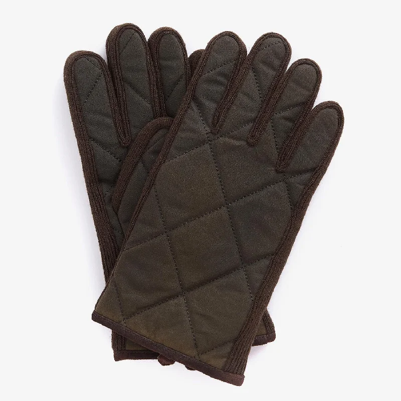 gloves for appliance repair-Barbour Winterdale Gloves in Olive/Brown