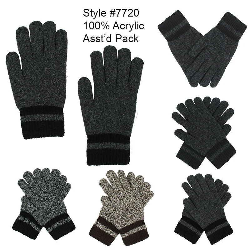 gloves for novelists-12-pack Wholesale Knitted Men's Heavy Winter Gloves #7720