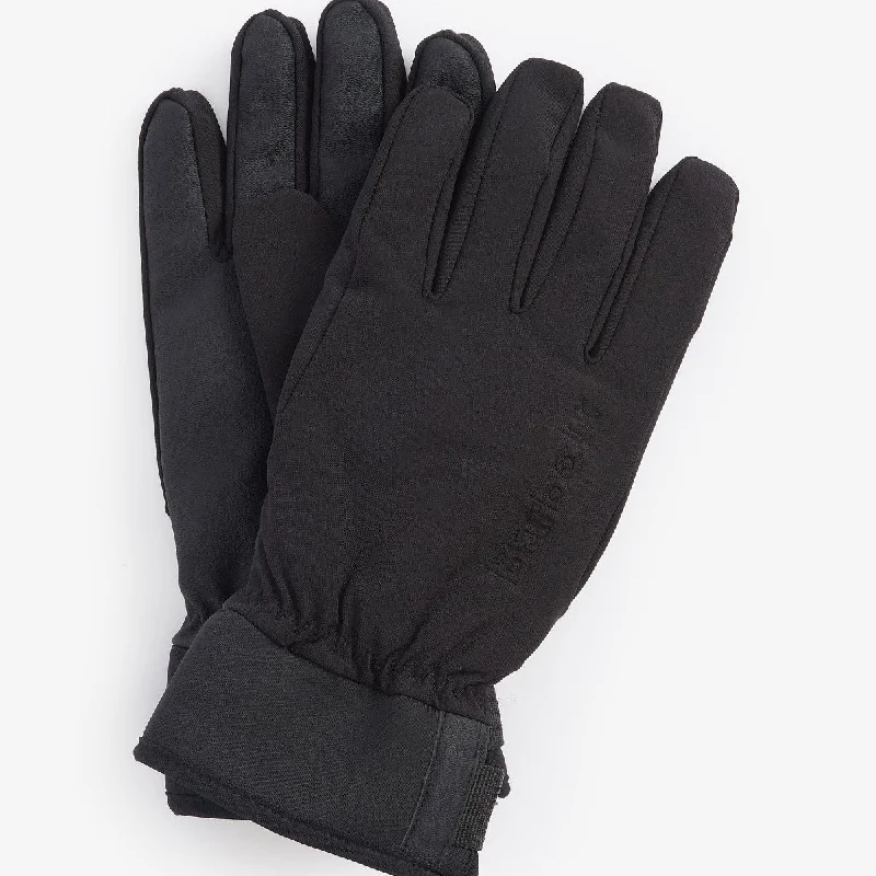 gloves for tablet repair-Barbour Mens Belton Waterproof Gloves in Black