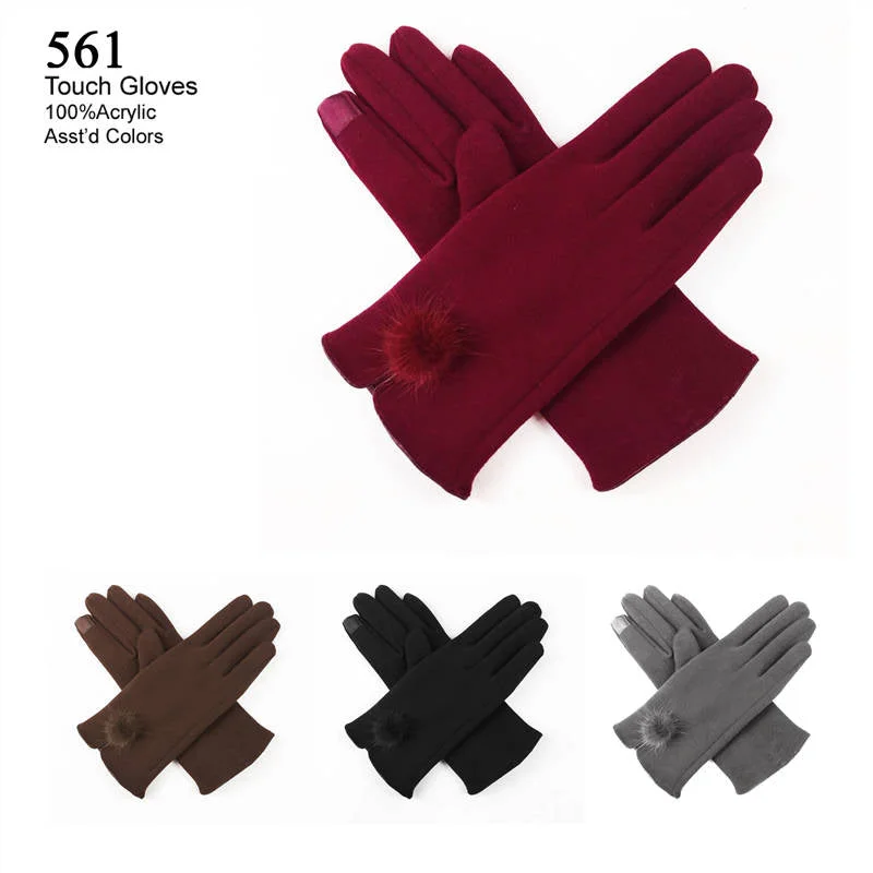 gloves for anniversaries-12-pack Wholesale Women's Winter Texting Gloves Touch Screen #561